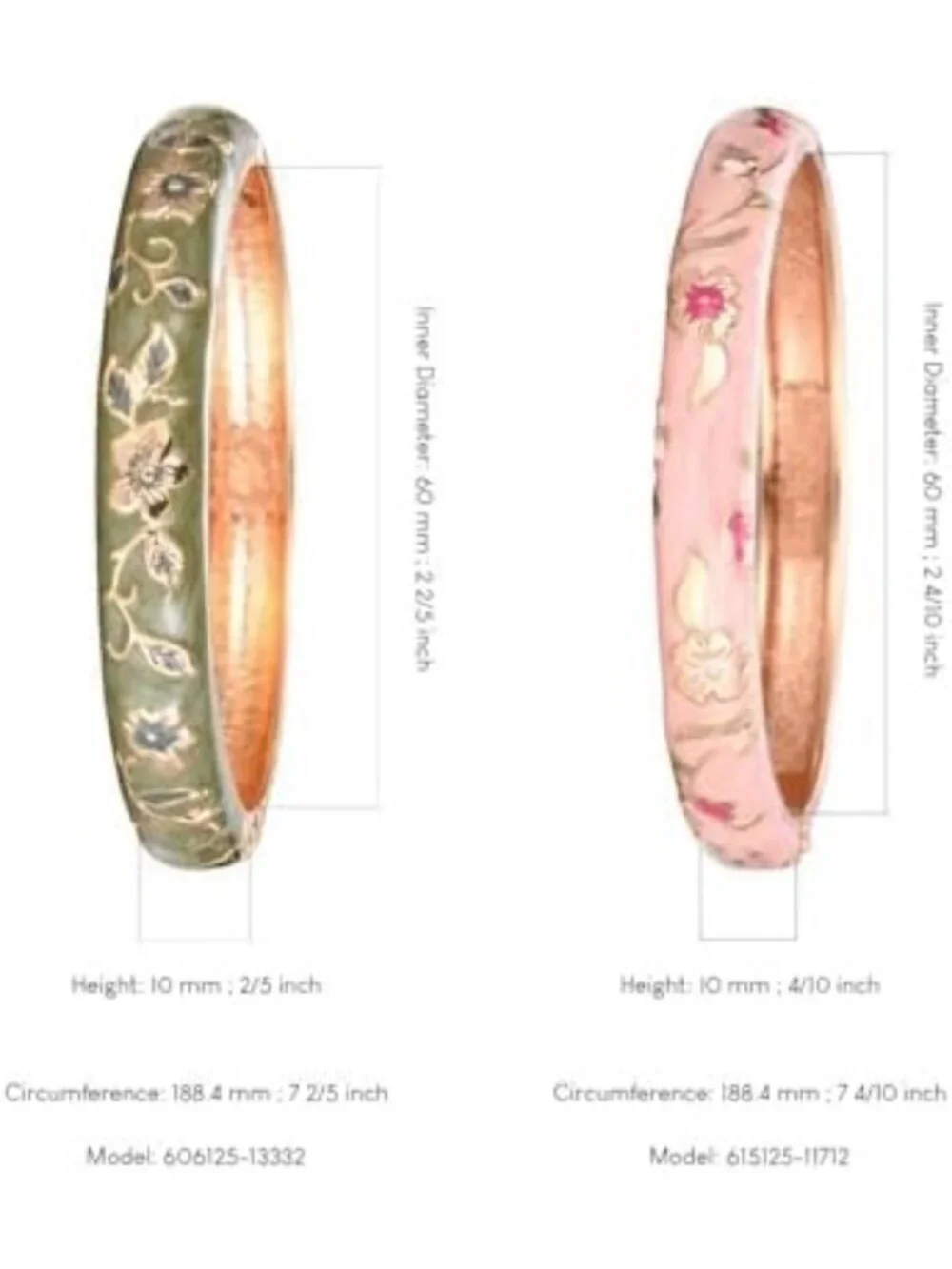 Colorful Cloisonne Butterfly Cuff Bracelet - Enameled Floral Bangle for Women